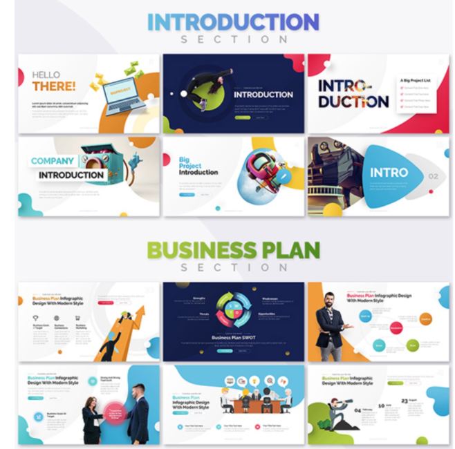 template visual grafis untuk introduction dan business plan