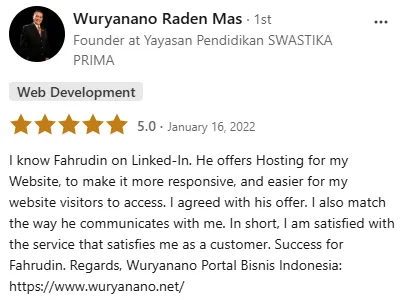 testimoni jasa pembuatan website perusahaan company profile